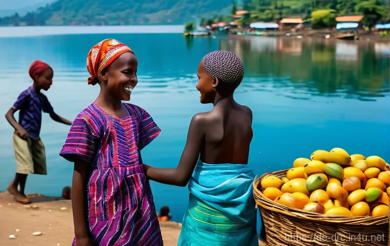 키부호수와 주변 마을 탐방 - **Twilight Serenade of Lake Kivu Fishermen:**
    "A captivating evening scene on Lake Kivu, featuri...