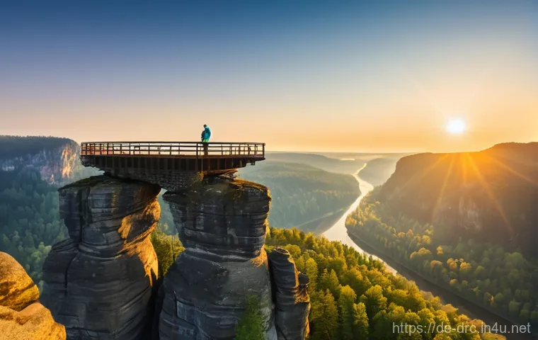 가르엠바 국립공원 자연 탐험 - **"A breathtaking sunrise over the Basteibr&uuml;cke in Saxon Switzerland National Park (S&auml;chsische Schwe...