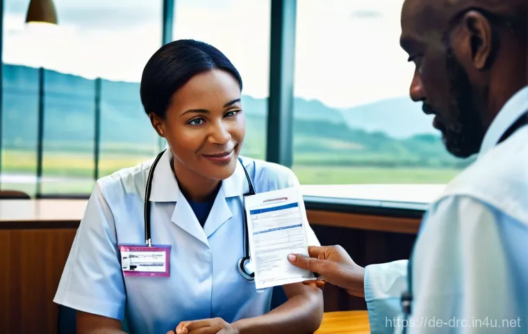 콩고 여행 시 필요한 예방 접종 - **Prompt 1: Pre-Travel Medical Consultation in Germany**
    "A professional, friendly-looking femal...